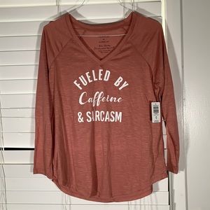 NWT!! TORRID FUELED BY CAFFEINE V-NECK TEE